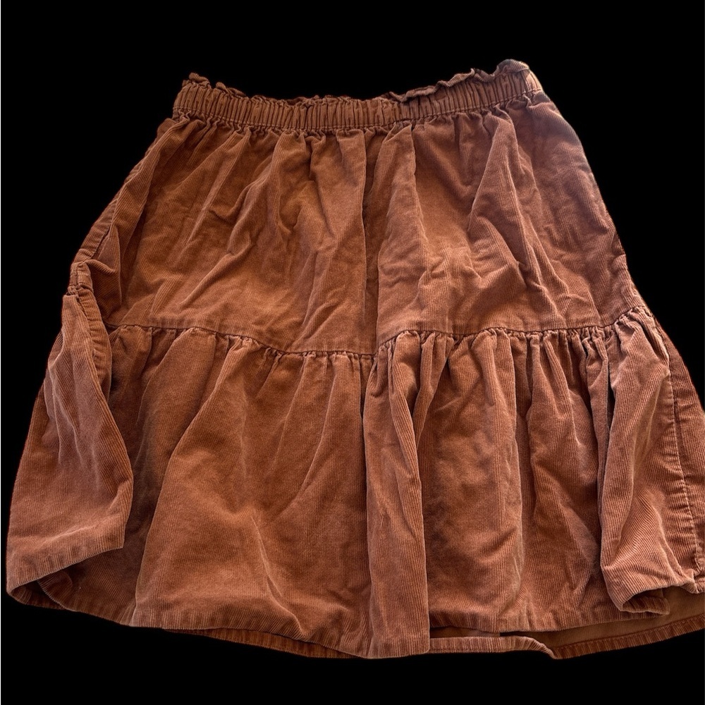 🌺 kids H&M Brown Ruffled Skirt with Elastic Waistband
